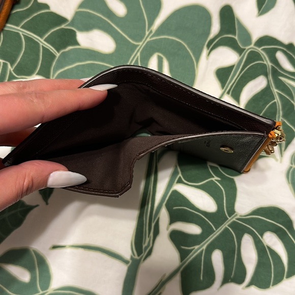 Used Orange Coach Mini Bag w/ Strap and Matching Wallet - Picture 5 of 16